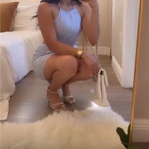 Blue Gingham Halter Dress